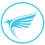 Logo emblém Falkennest villa - biele